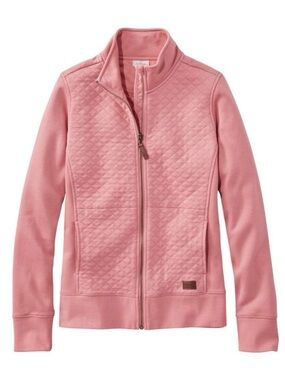 LL Bean Quilted Full Zip Dusty Rose Medium Camp Layering